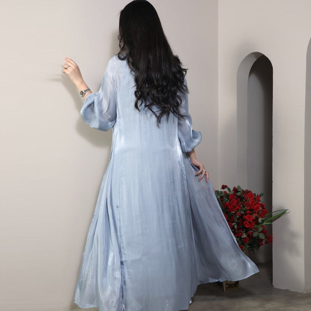 Elegant Satin 2-Piece Abaya Set