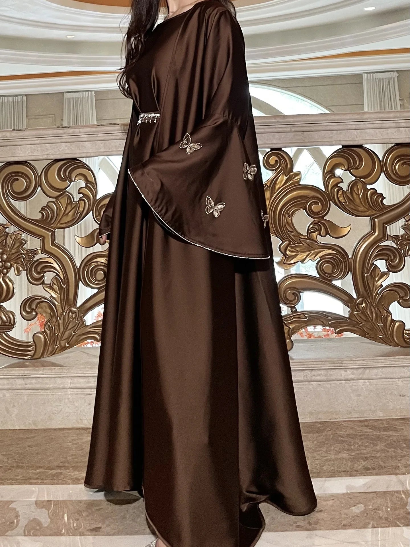 Elegant Satin 2-Piece Abaya Set