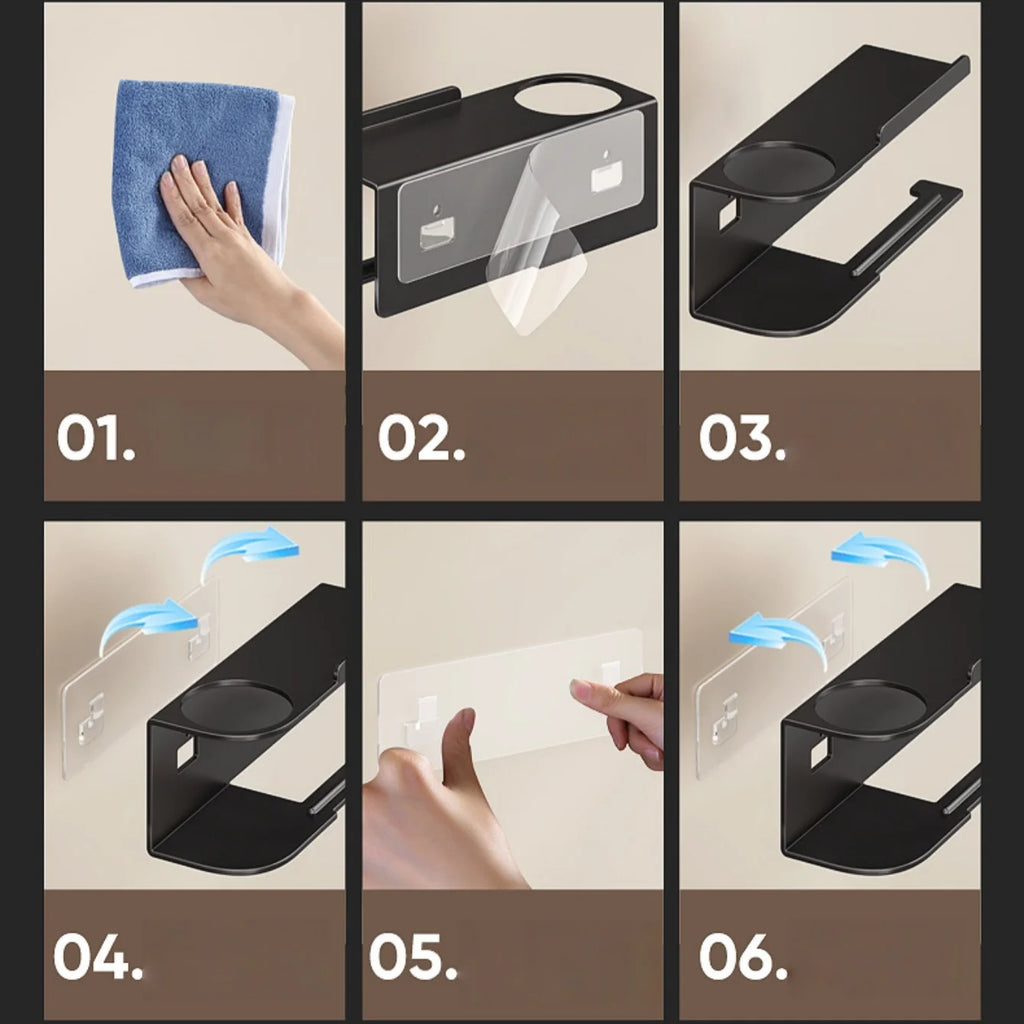 2-in-1 Toilet Paper Holder with Phone Shelf