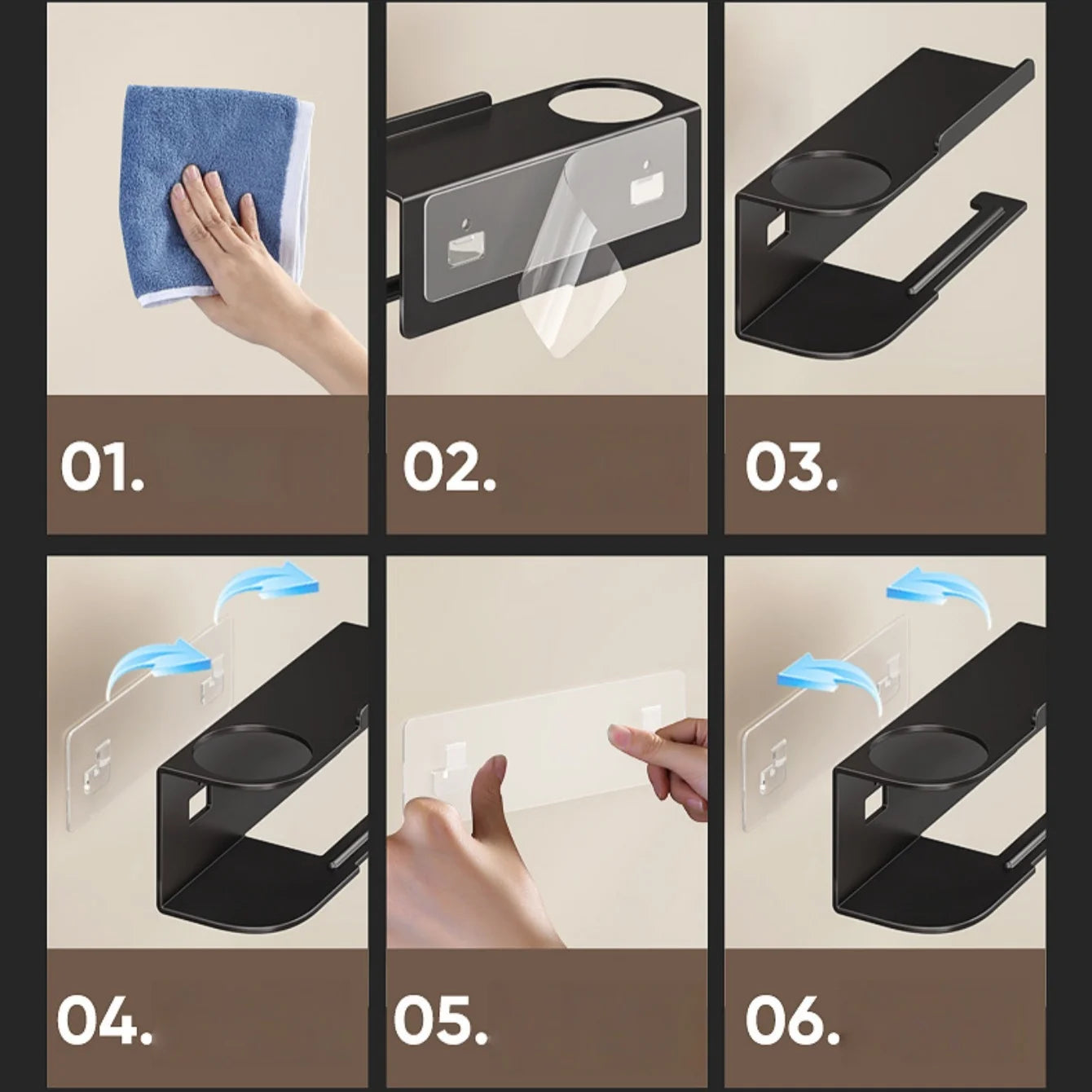 2-in-1 Toilet Paper Holder with Phone Shelf