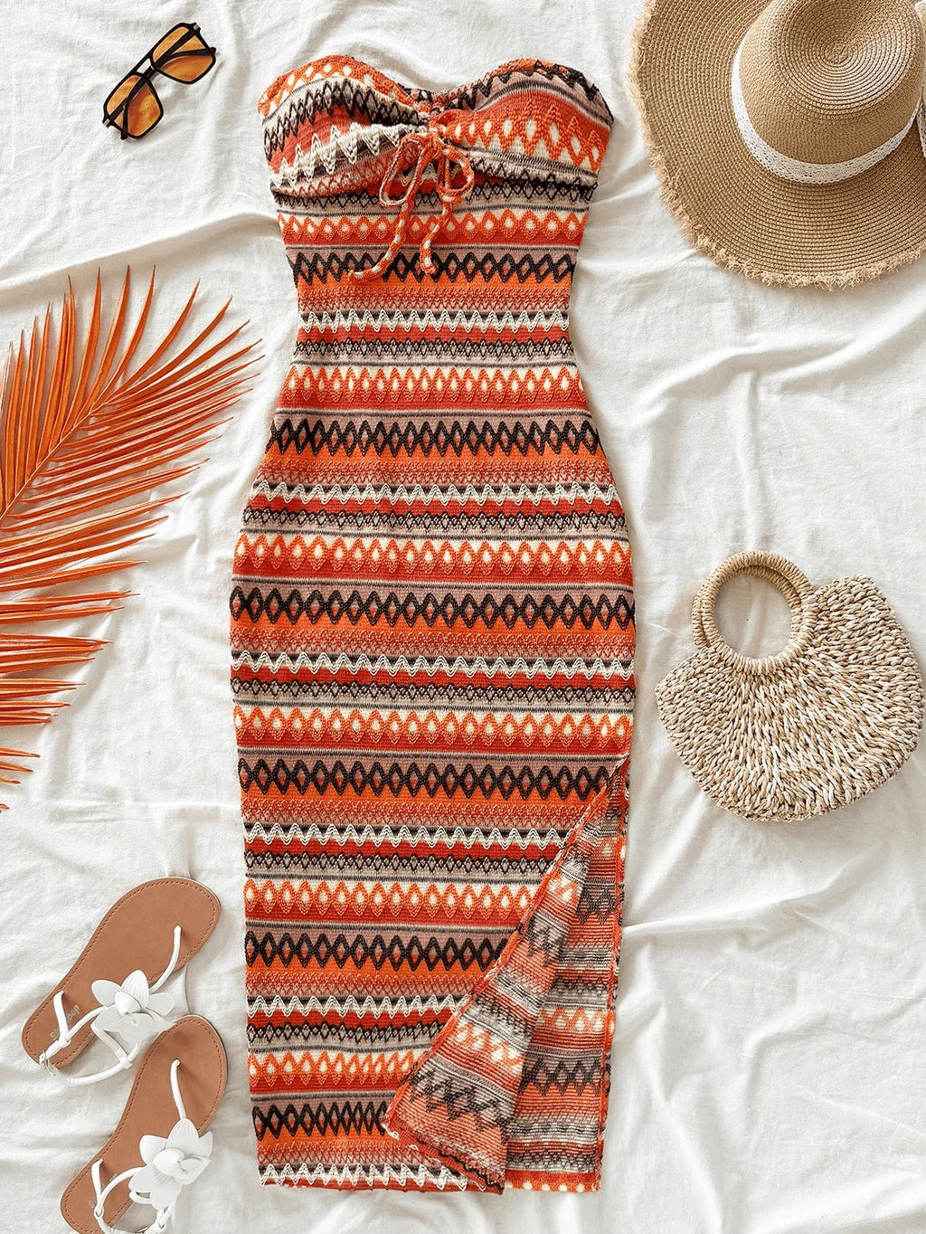 Robe Slim à Nœud Élégant