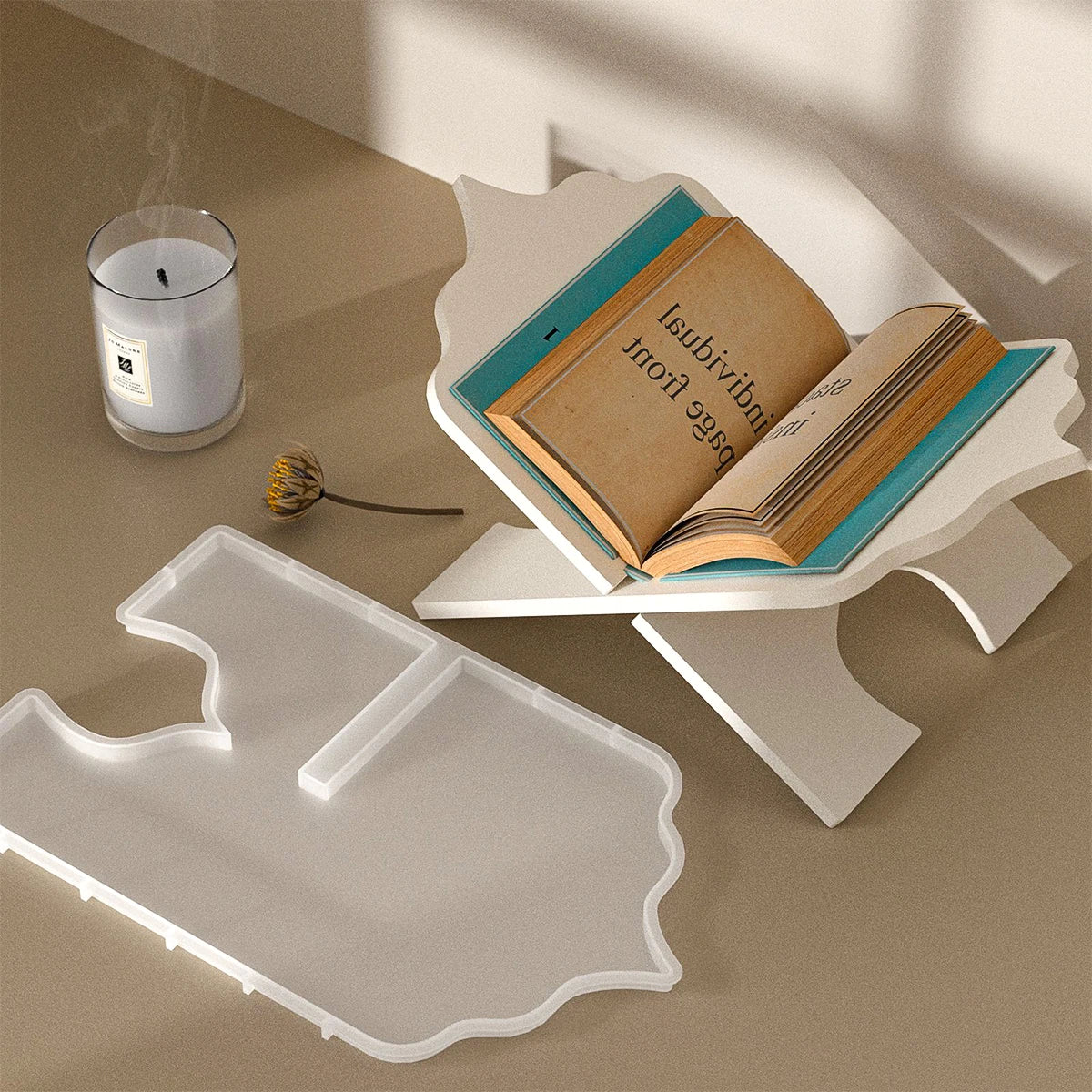Vintage Folding Book Stand Silicone Mold