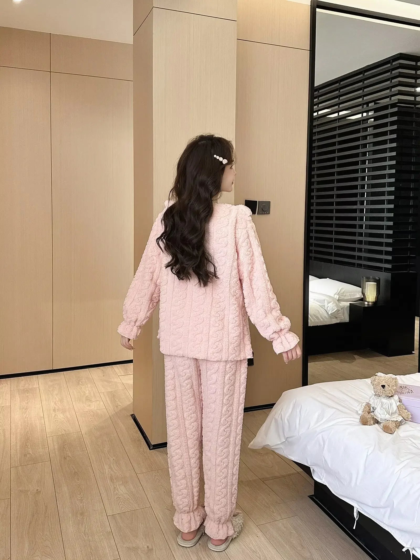 Pyjama Femme Velours Corail Hiver