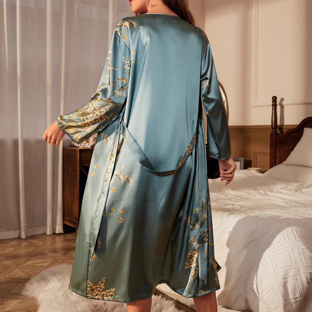 Robe de Nuit Satinée Cerises – Élégance & Séduction