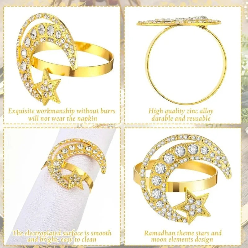 Anneaux de Serviette Lune & Étoile