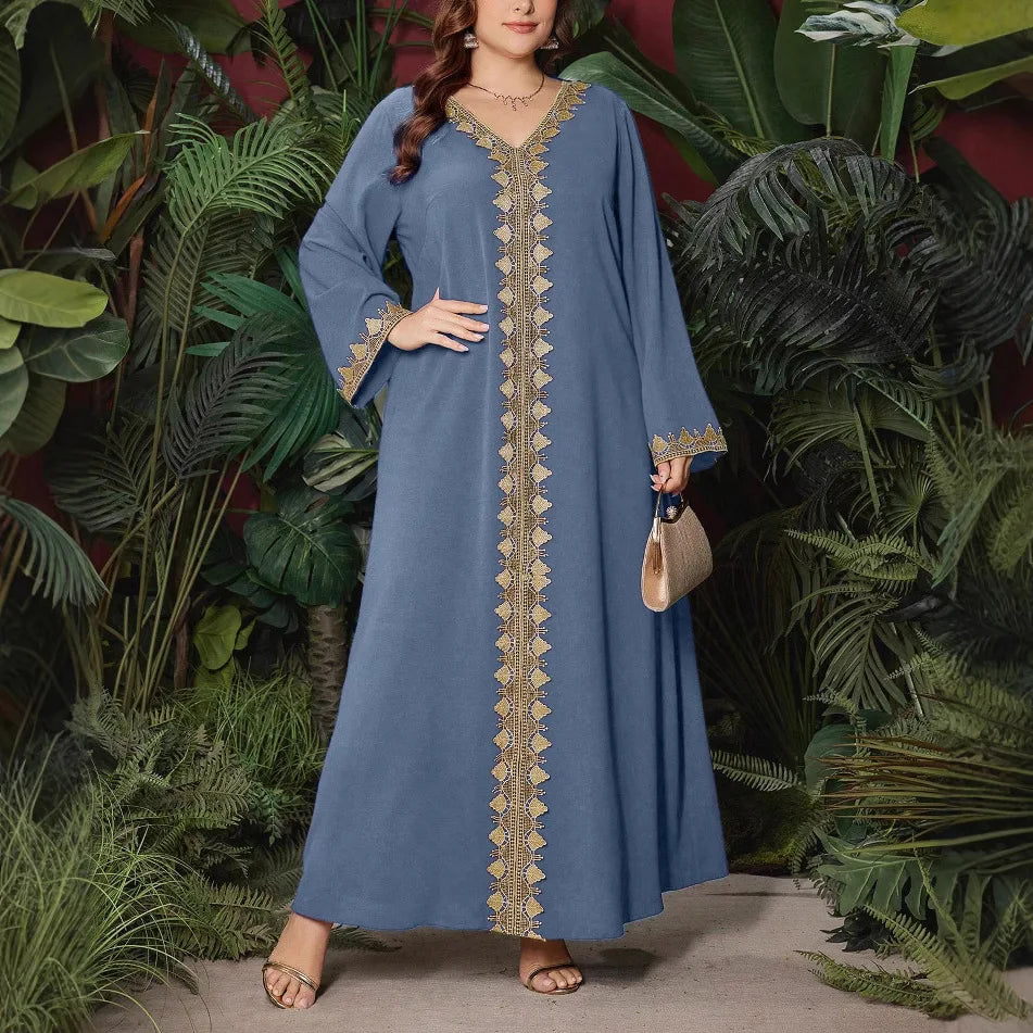 Plus Size Embroidered Maxi Dress
