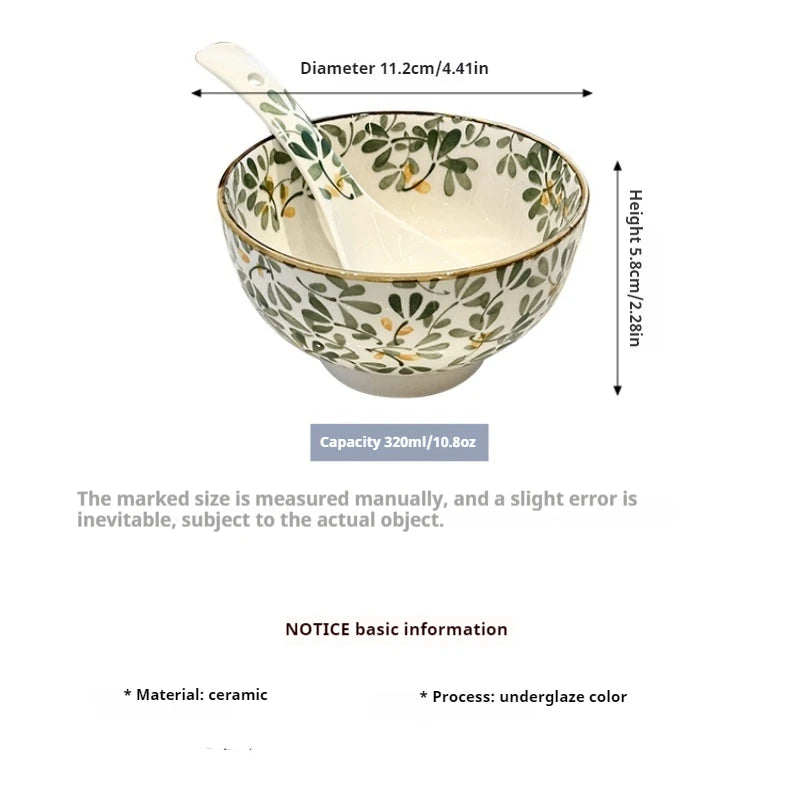 Collection de 4 Bols en Céramique Décor Floral