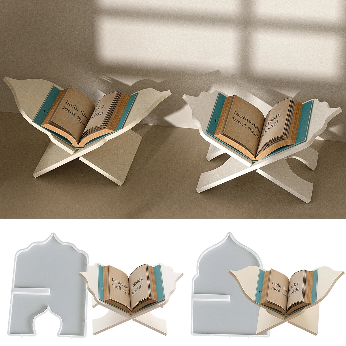 Vintage Folding Book Stand Silicone Mold