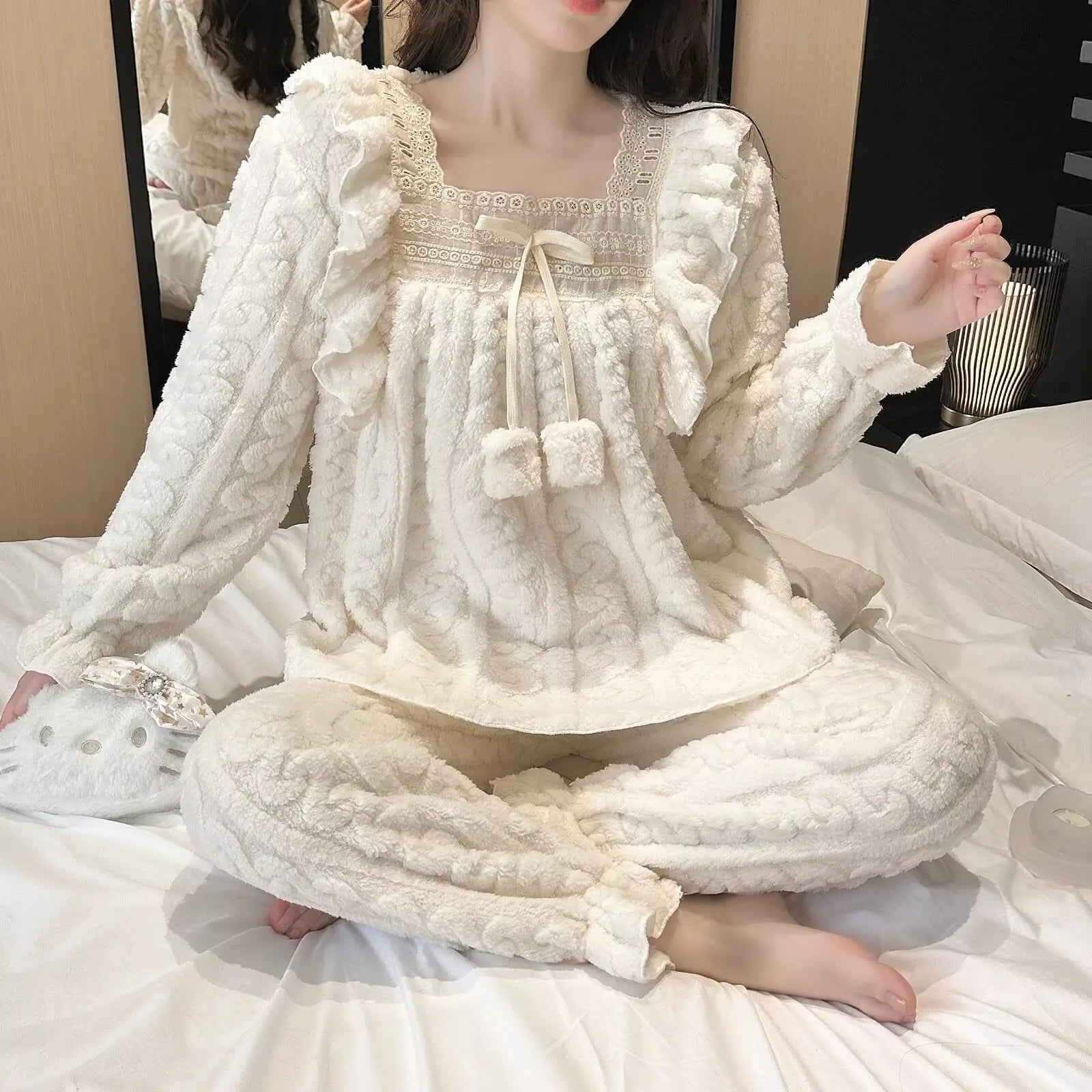 Pyjama Femme Velours Corail Hiver