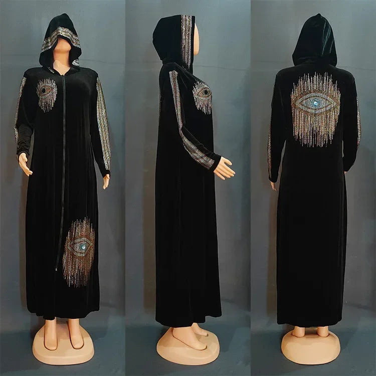 Robe Luxe Velours Pailletée – Élégance & Brillance