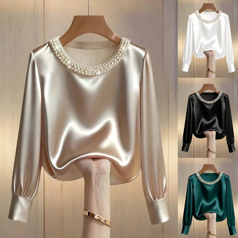 legant Satin Beaded Blouse