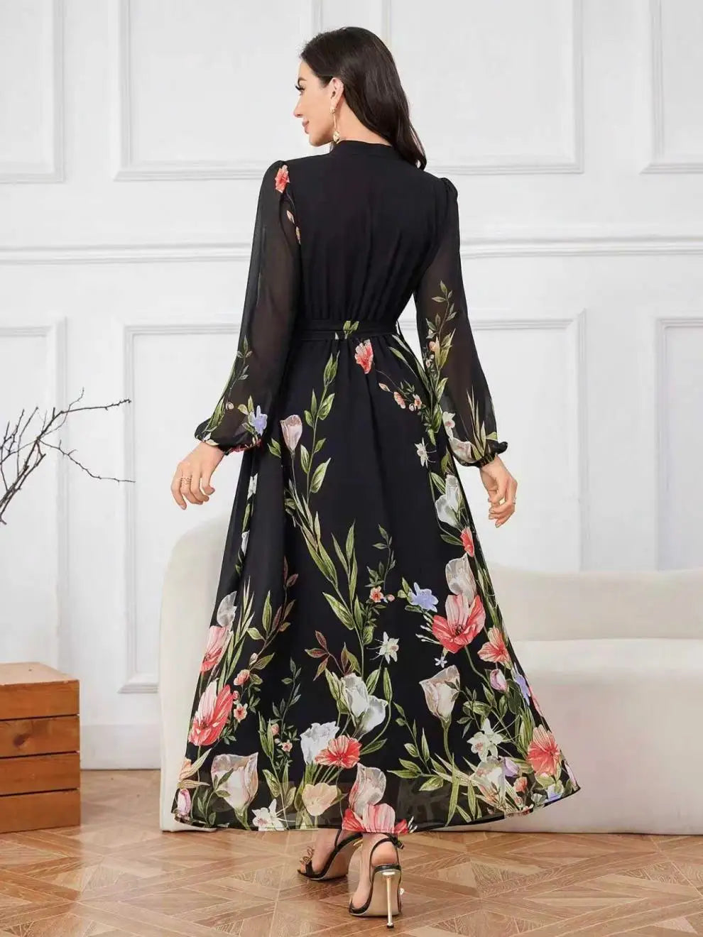 Chic Printed Long Sleeve Dress