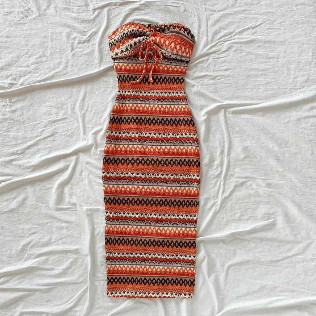 Robe Slim à Nœud Élégant