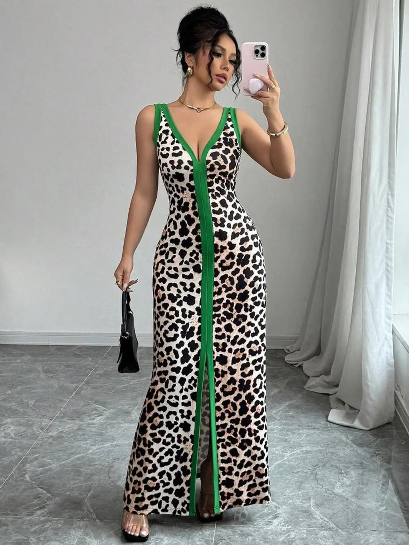 Elegant Long Sleeve A-Line Midi Dress with Ruffle Hem