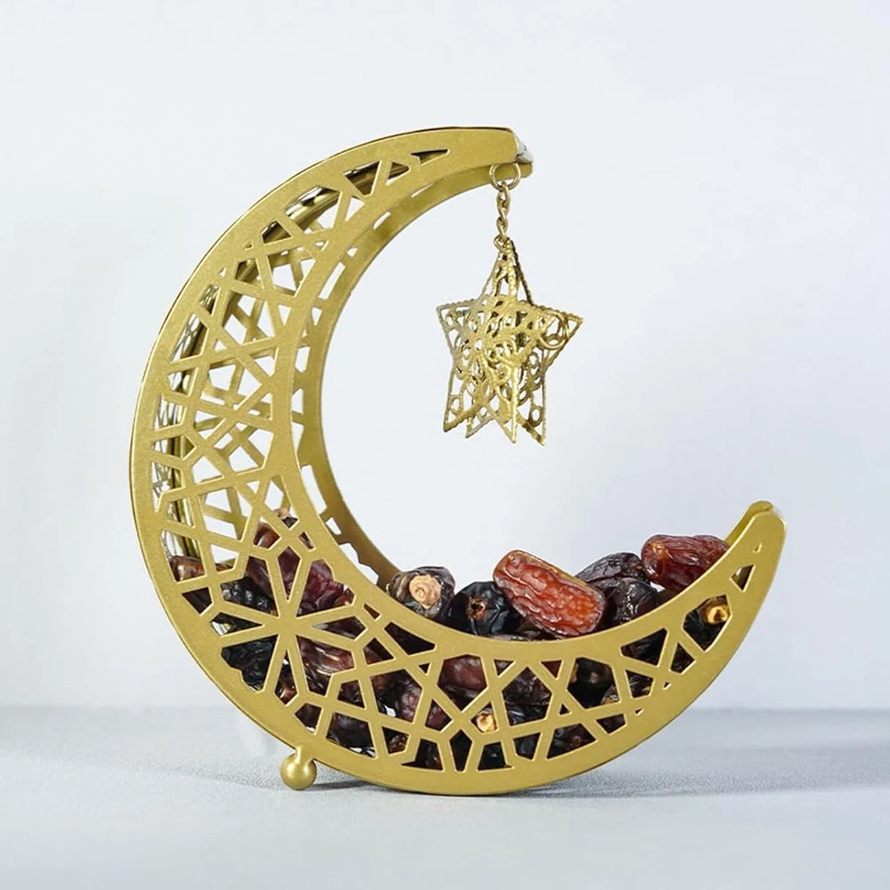 Luxury Ramadan Serving Tray – Crescent & Star Design