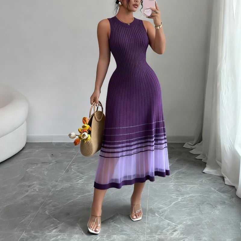 Beach Style Ombre Midi Dress for Women