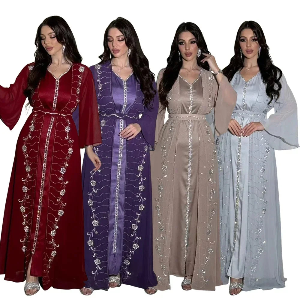 Elegant Two-Piece Abaya Dress