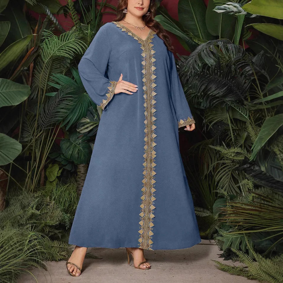 Plus Size Embroidered Maxi Dress