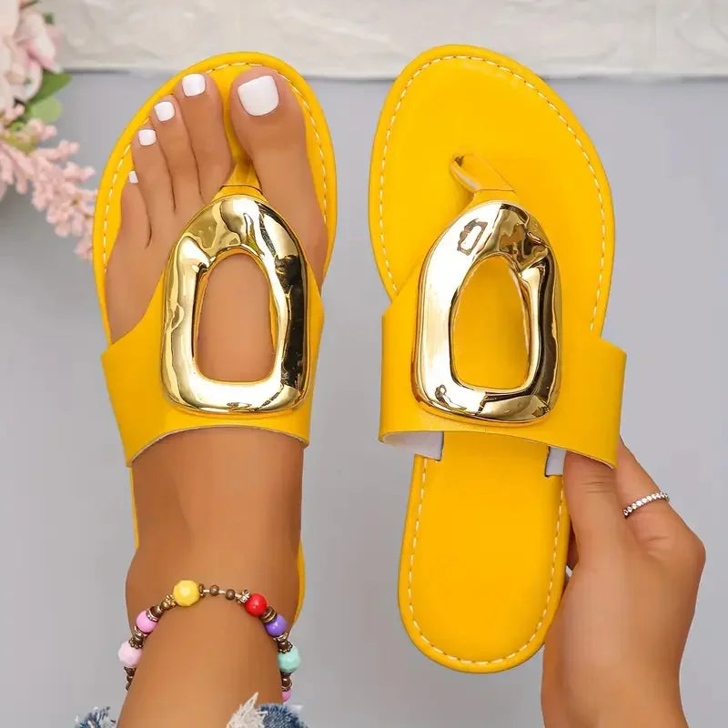 Sandales Luxe Métal – Chic & Confort Été