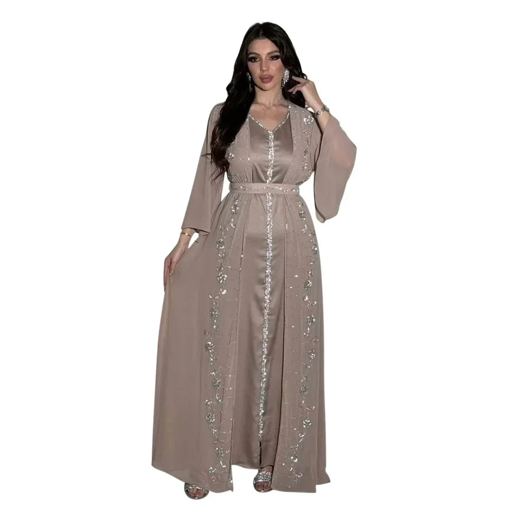 Elegant Two-Piece Abaya Dress