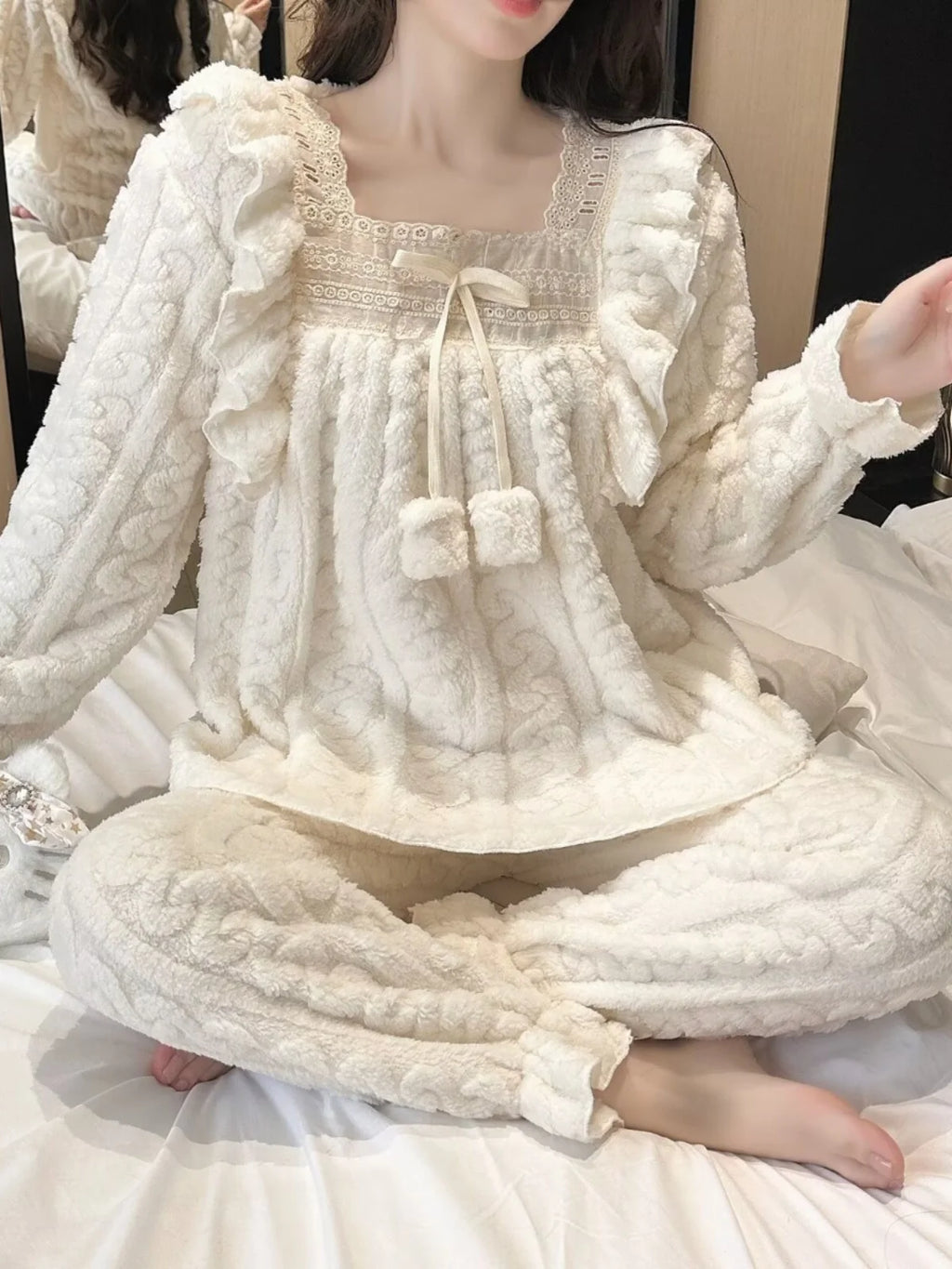 Pyjama Femme Velours Corail Hiver