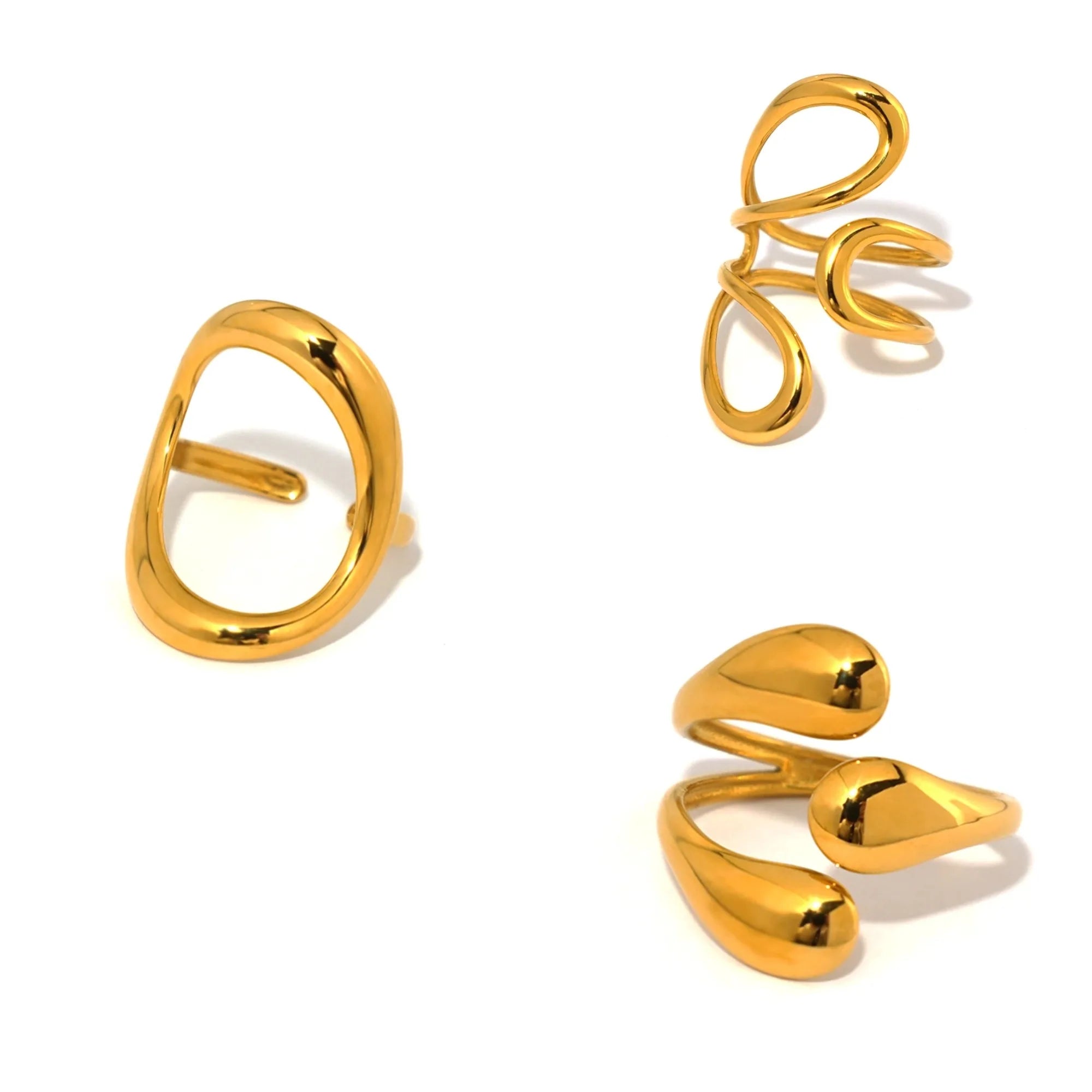 Elegant Stainless Steel Gold Ring