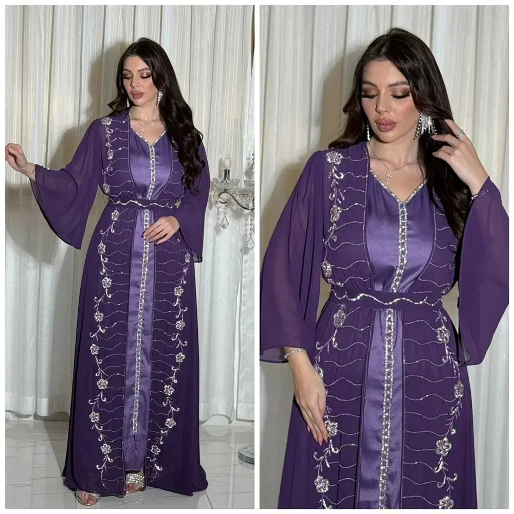 Elegant Two-Piece Abaya Dress