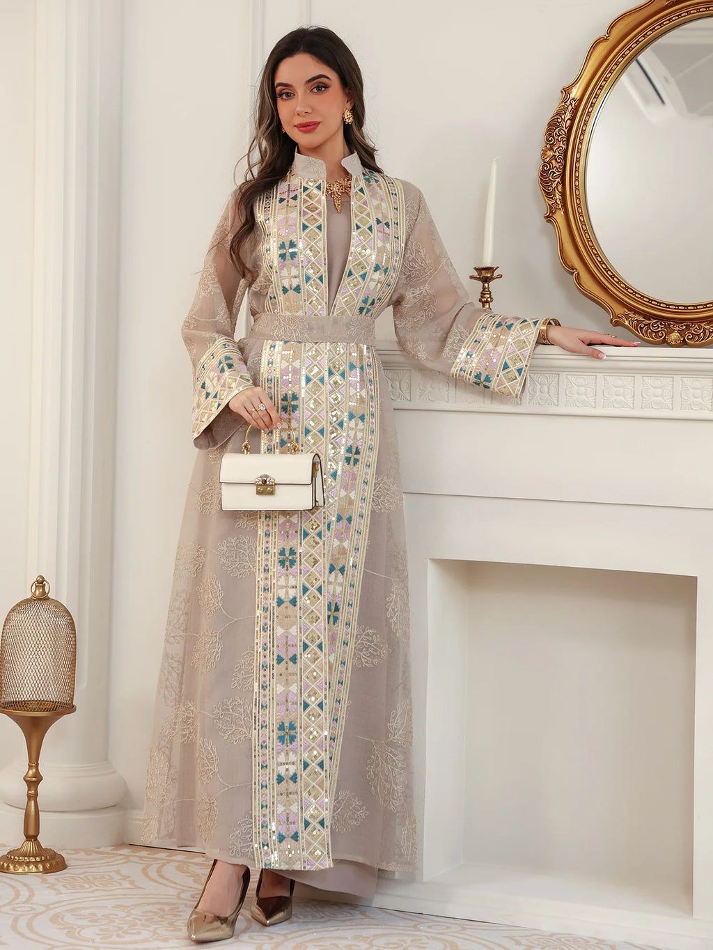 Ensemble Abaya Luxe 2 Pièces – Élégance Ramadan & Soirée