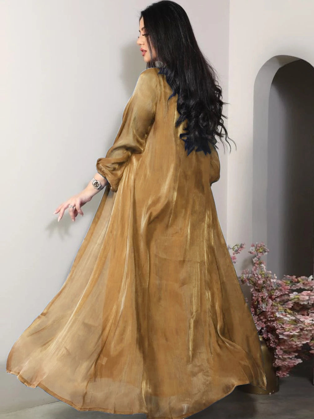 Elegant Satin 2-Piece Abaya Set
