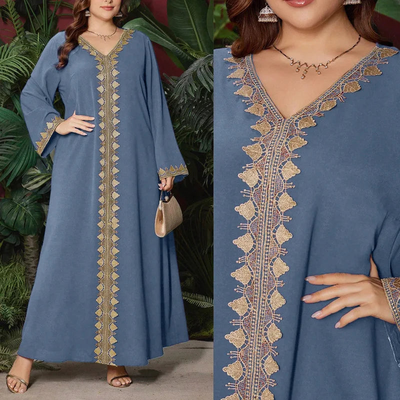 Plus Size Embroidered Maxi Dress
