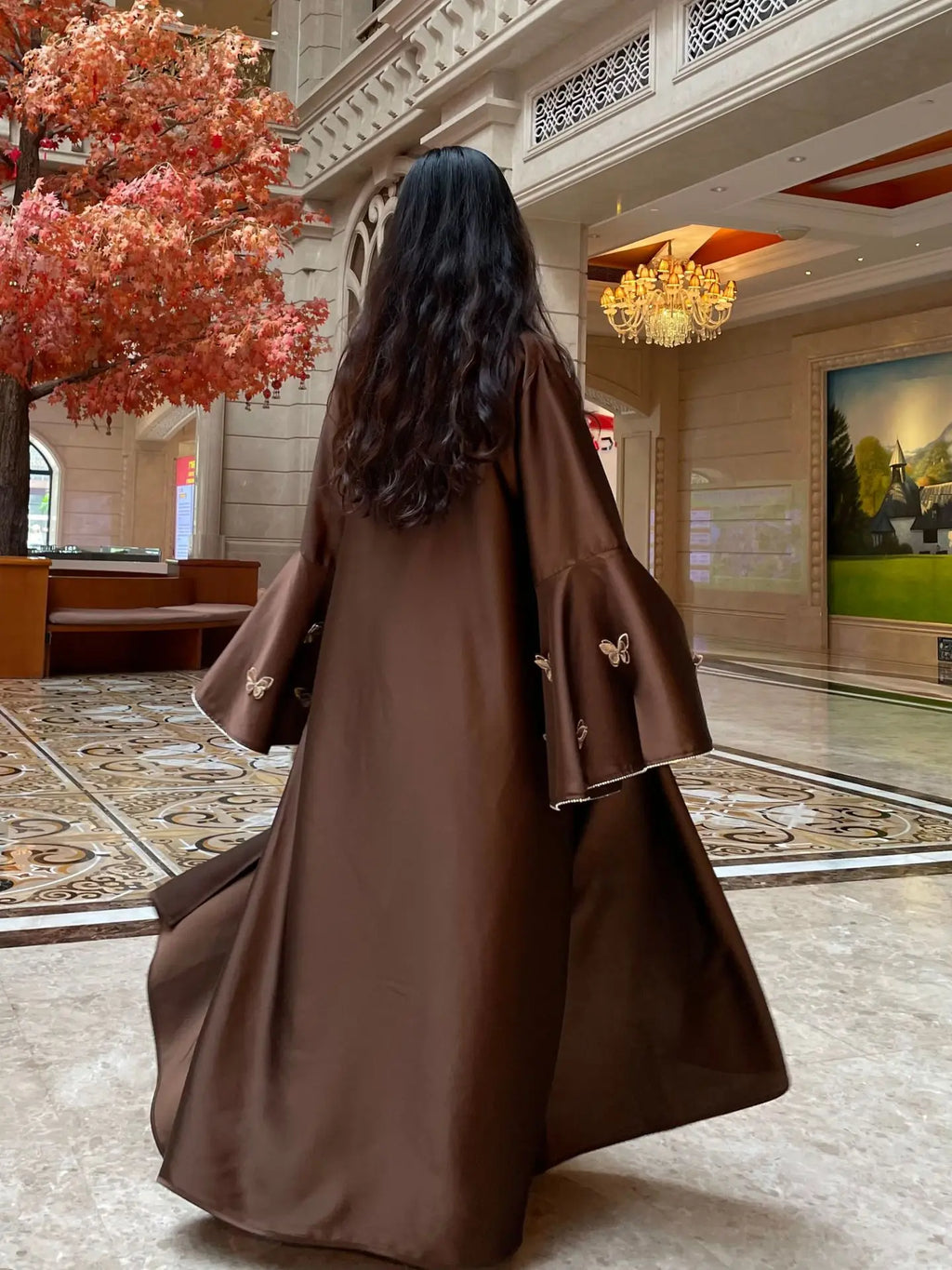 Elegant Satin 2-Piece Abaya Set