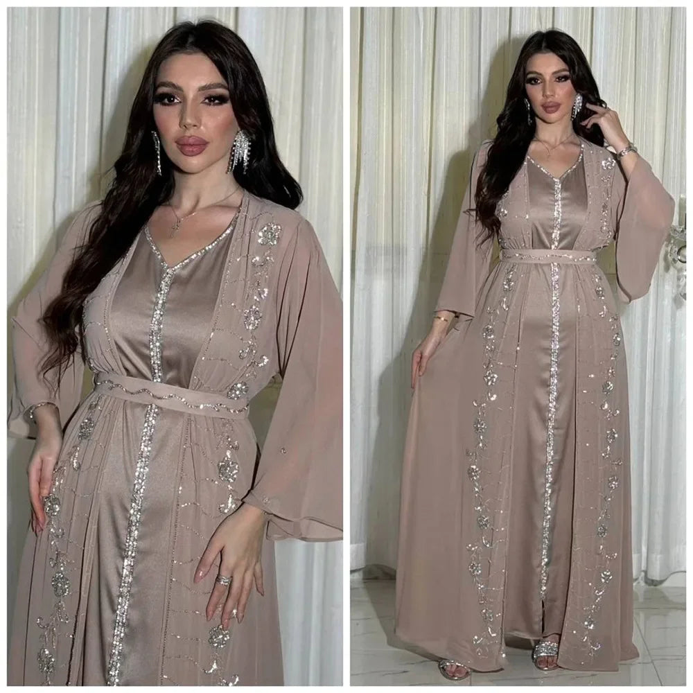 Elegant Two-Piece Abaya Dress