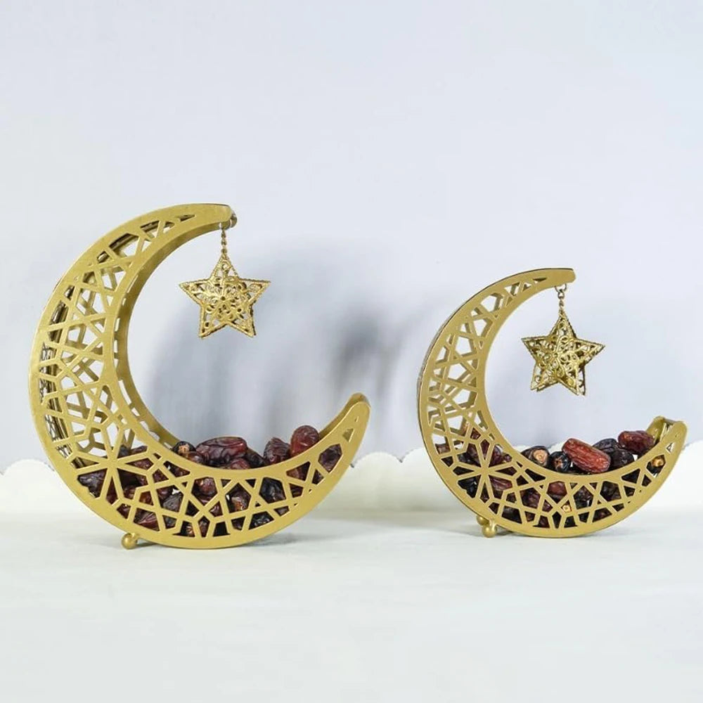 Luxury Ramadan Serving Tray – Crescent & Star Design