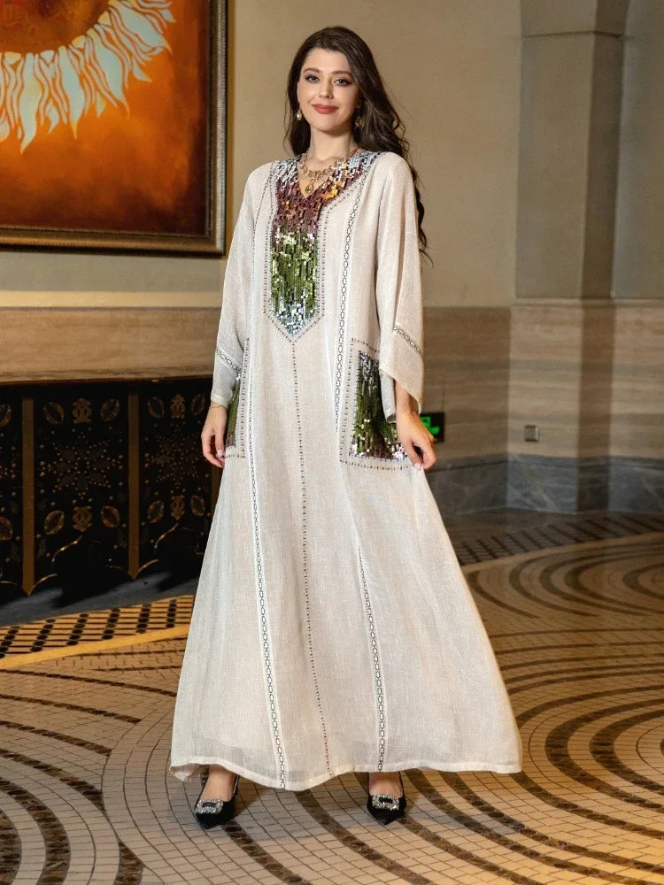 Elegant Sequin Eid Abaya Dress