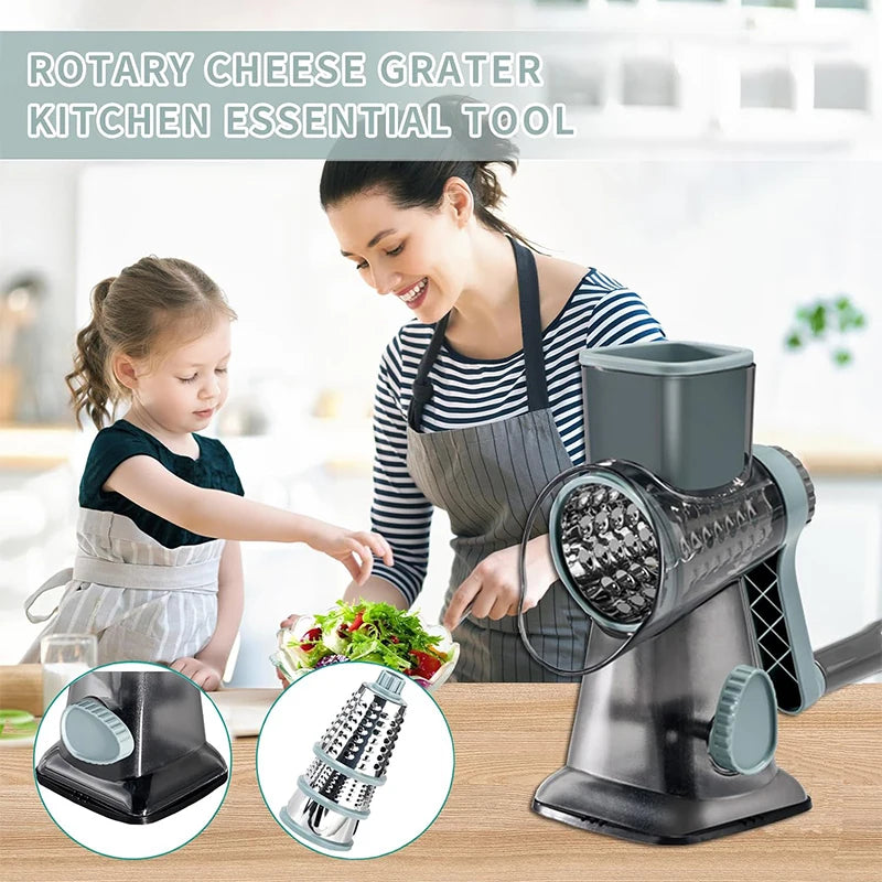 3 -in-1 Manual Rotary Cheese Grater