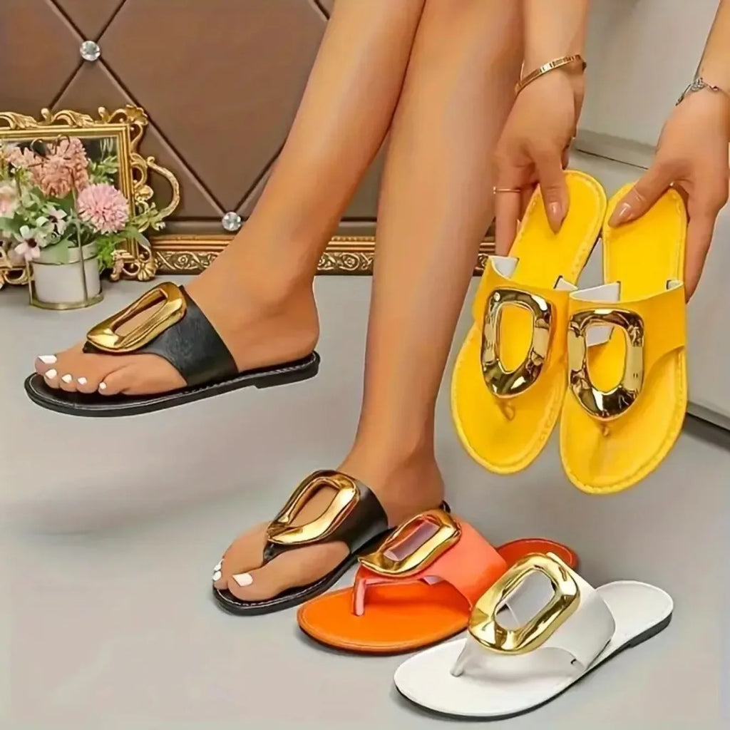 Sandales Luxe Métal – Chic & Confort Été