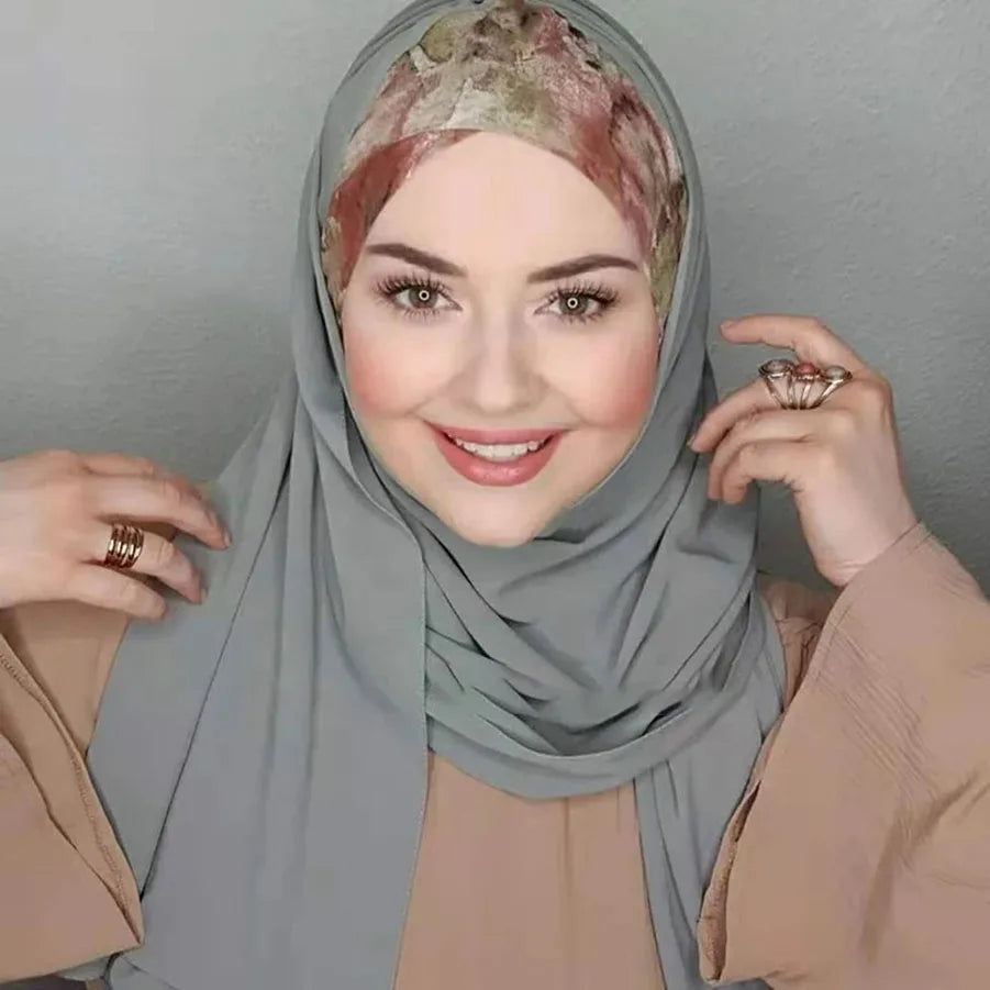 Hijab Chiffon Instantané Grande Taille