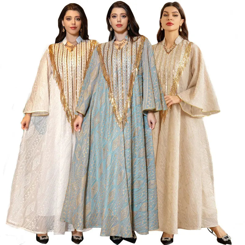 Abaya Impériale Émeraude Dorée