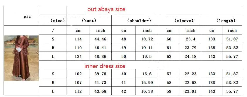 un ensemble abaya 2 pièces avec dentelle et sequins