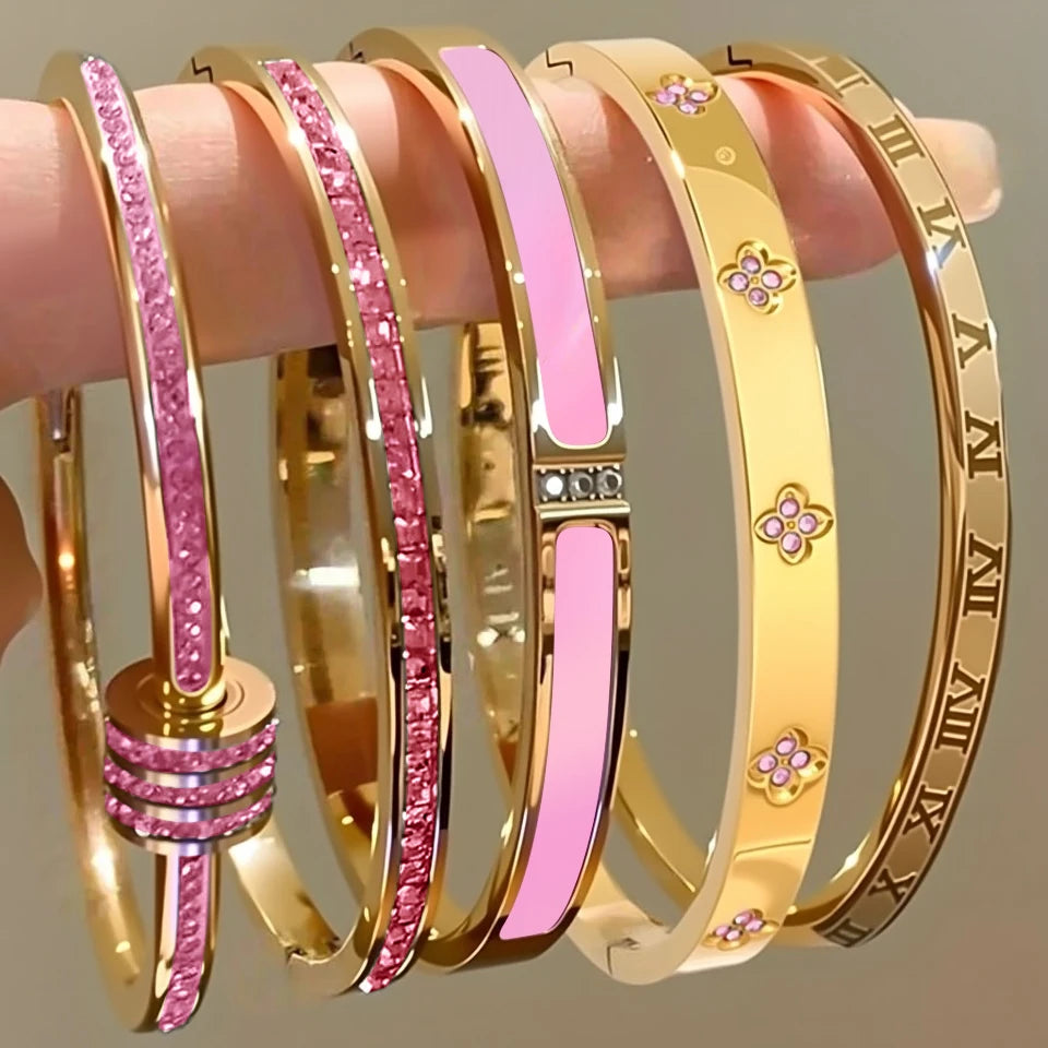5 pcs Elegant Zirconia Bangle Bracelet