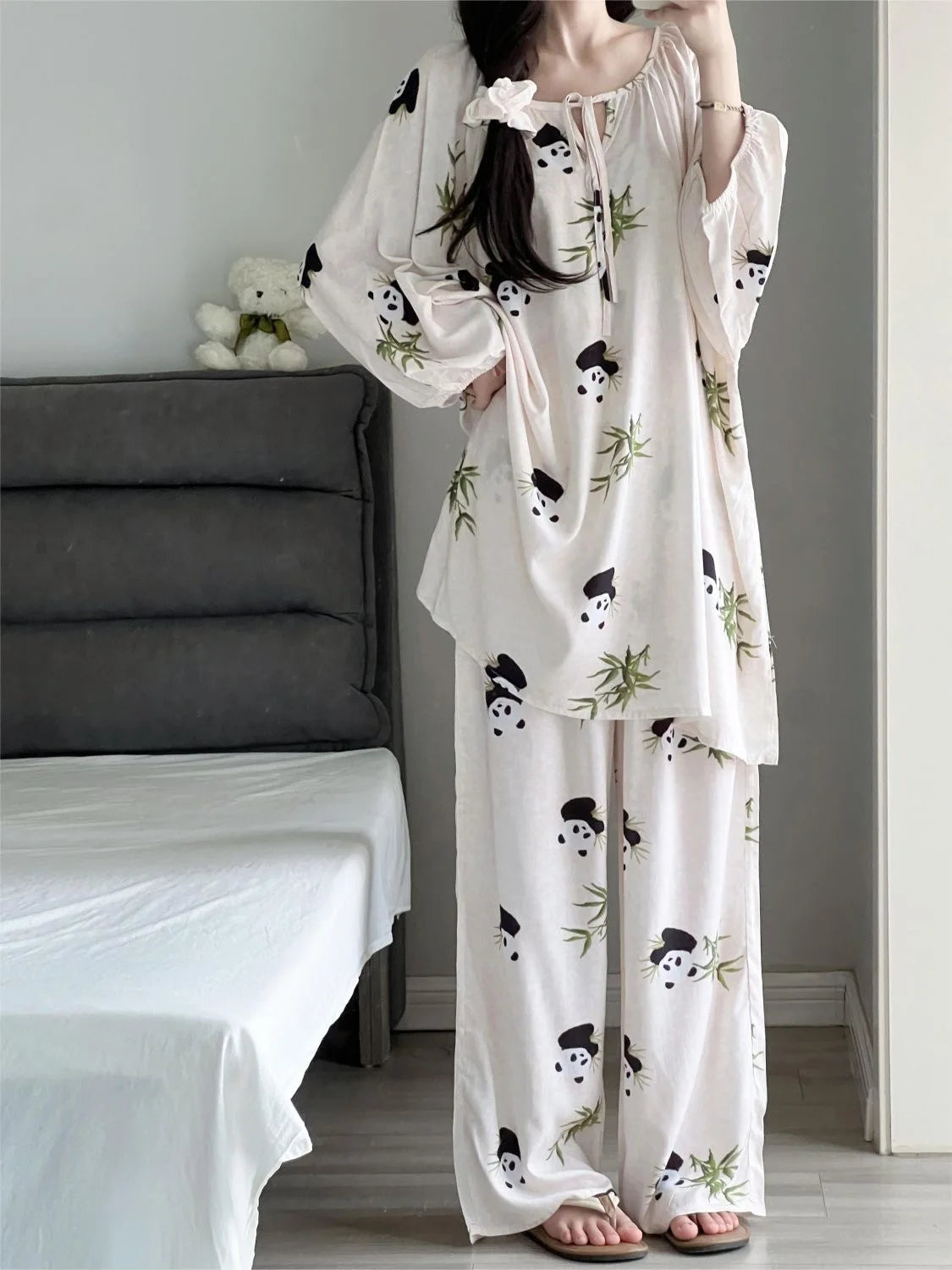Women’s Cartoon Panda Pajama Set