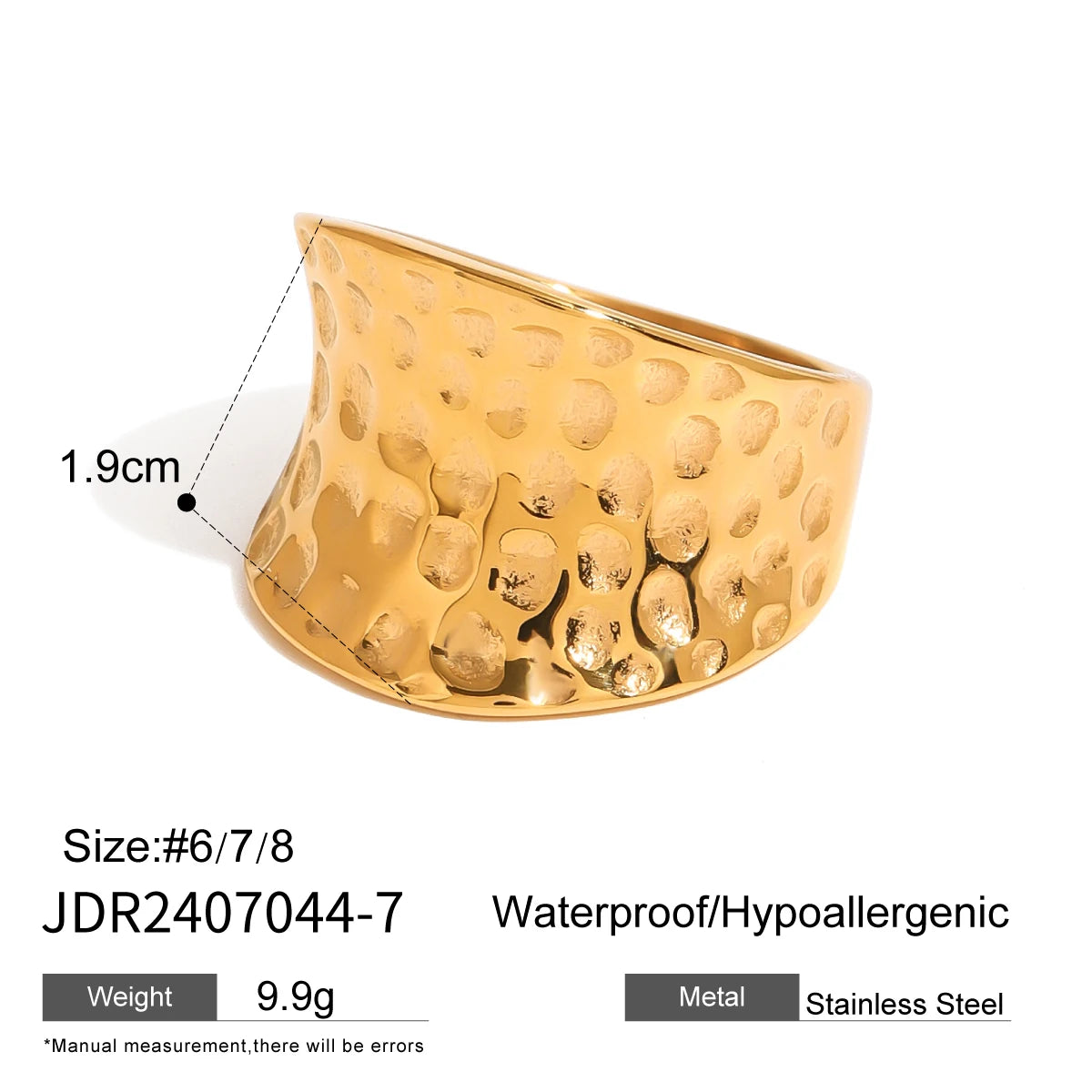 Gold Pearl Leaf Adjustable Ring