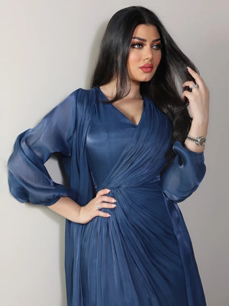 Elegant Satin 2-Piece Abaya Set