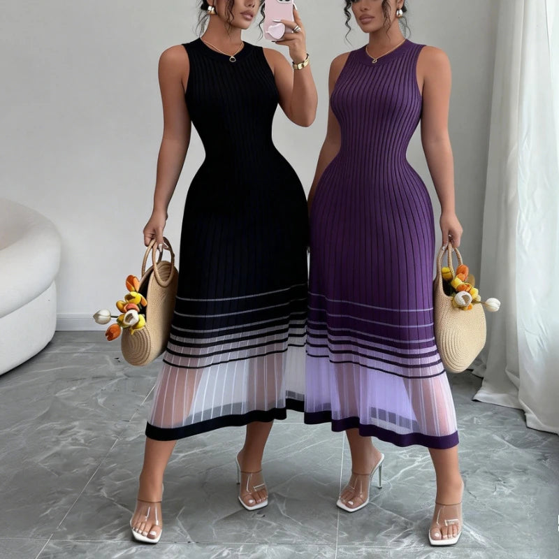 Beach Style Ombre Midi Dress for Women