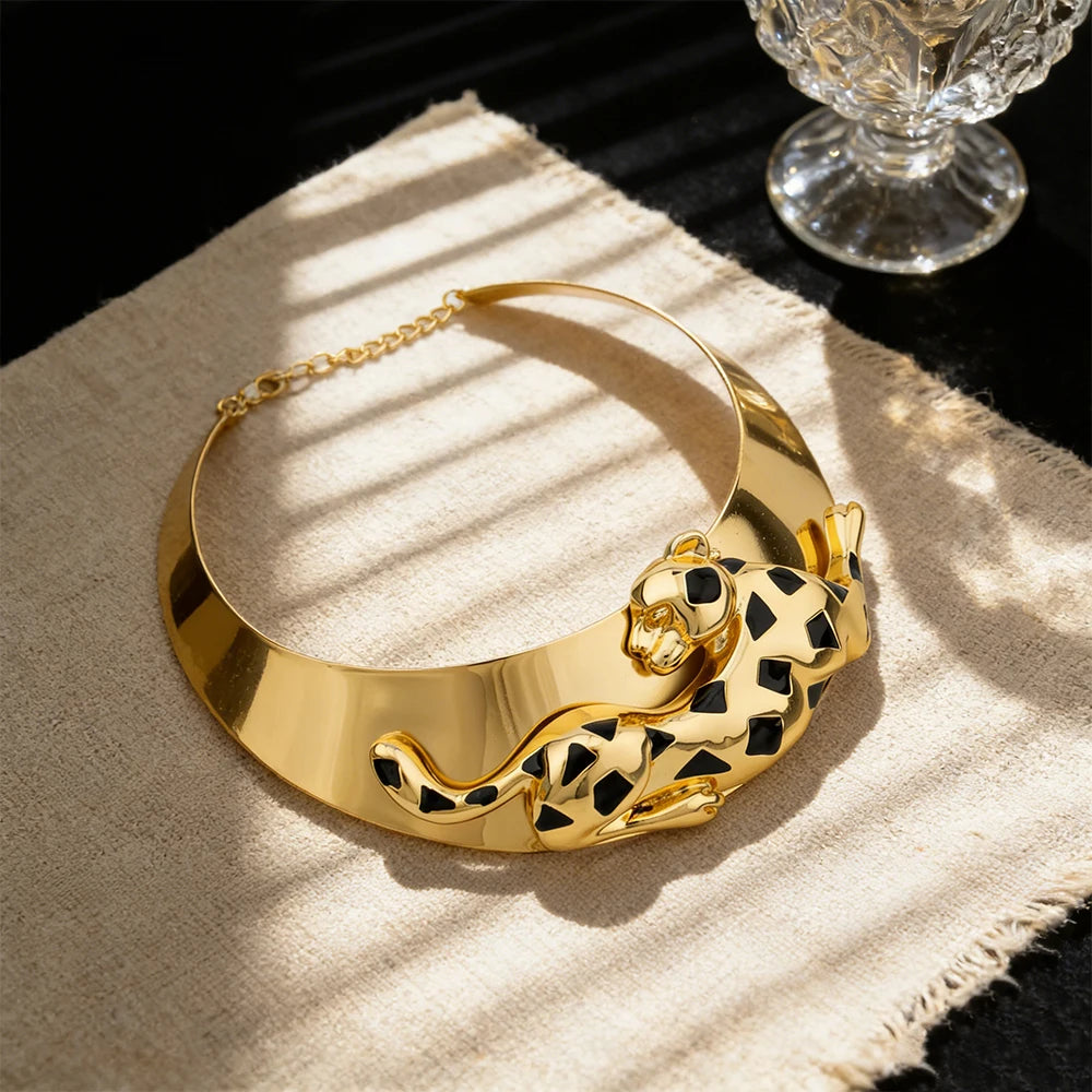Parure Luxe Léopard Dorée
