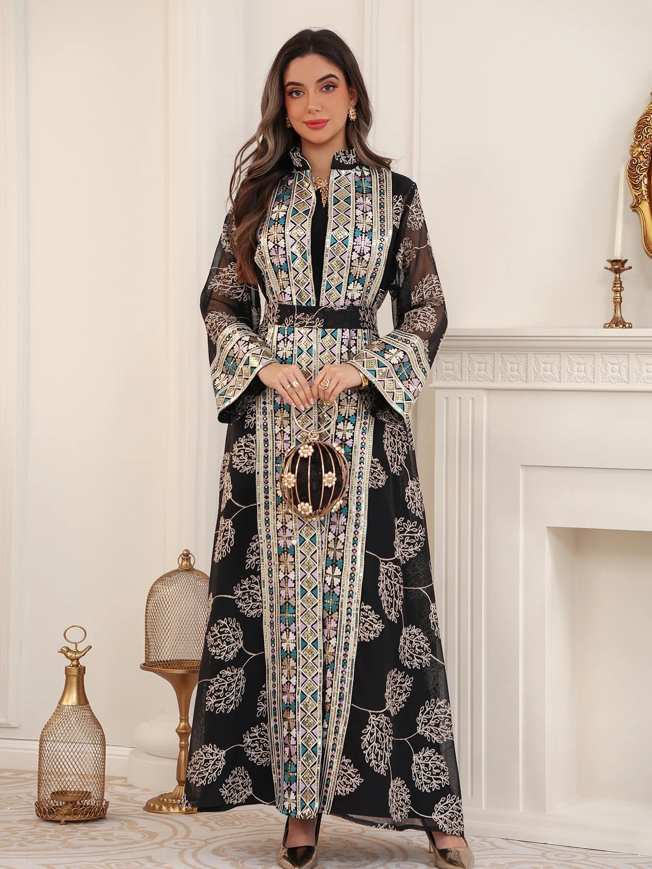 Ensemble Abaya Luxe 2 Pièces – Élégance Ramadan & Soirée