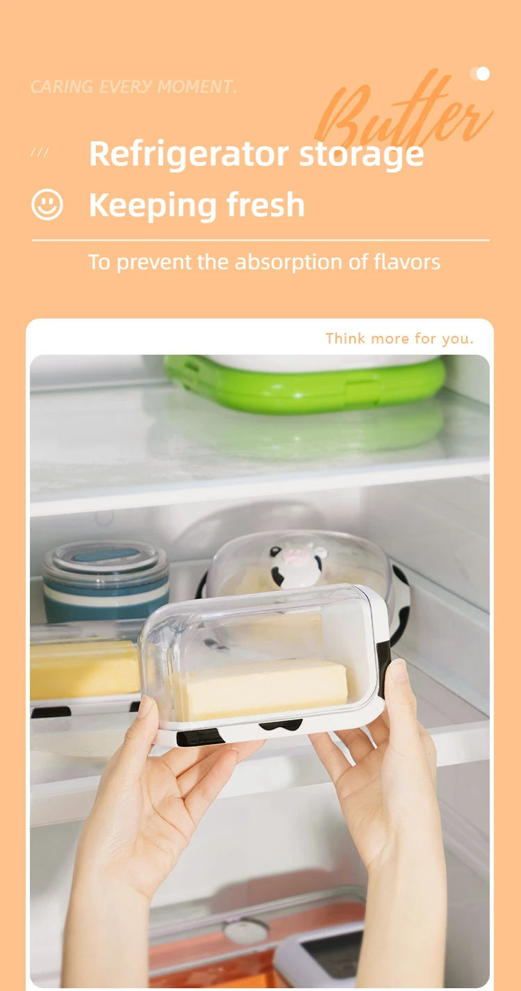 Joie MooMoo Butter Dish with Lid – Refrigerator Storage Box
