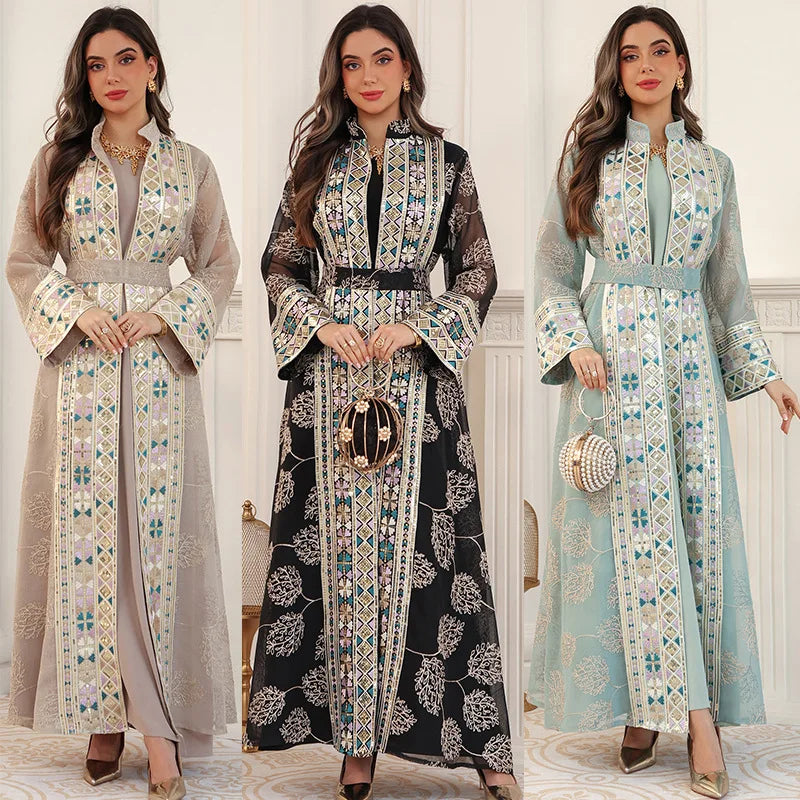 Ensemble Abaya Luxe 2 Pièces – Élégance Ramadan & Soirée