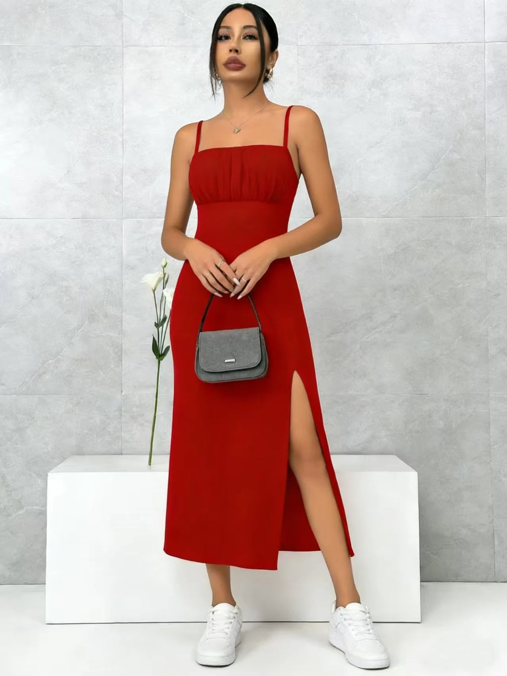 Cami Slit Midi Dress – Everyday Essential