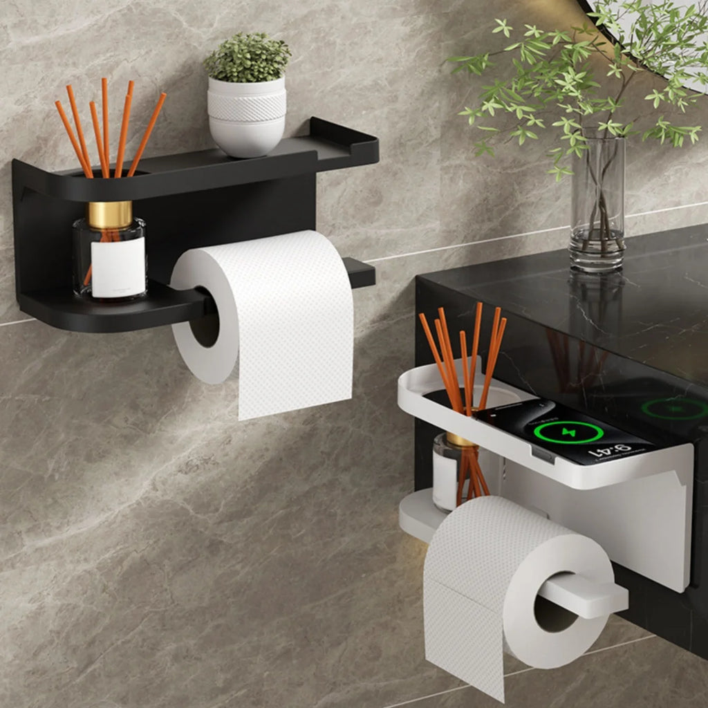 2-in-1 Toilet Paper Holder with Phone Shelf
